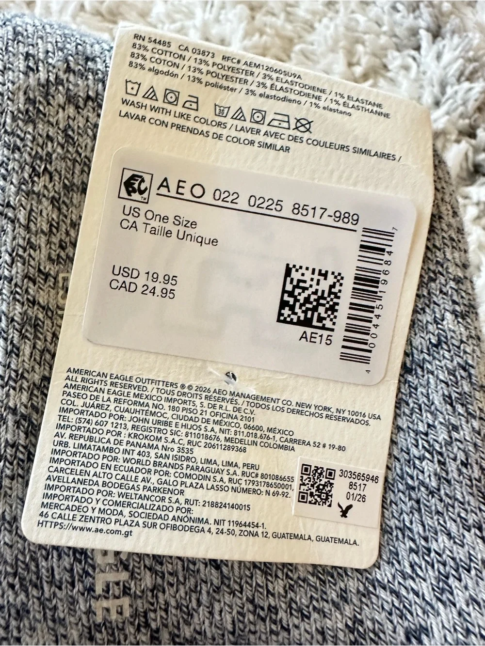 American Eagle AE Striped Crew Socks 3-Pack